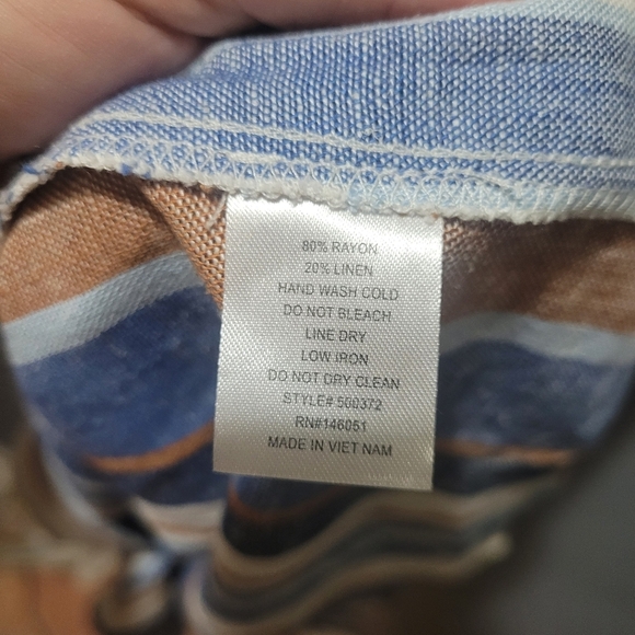 Monteau belted vertical striped dress M - Picture 7 of 8